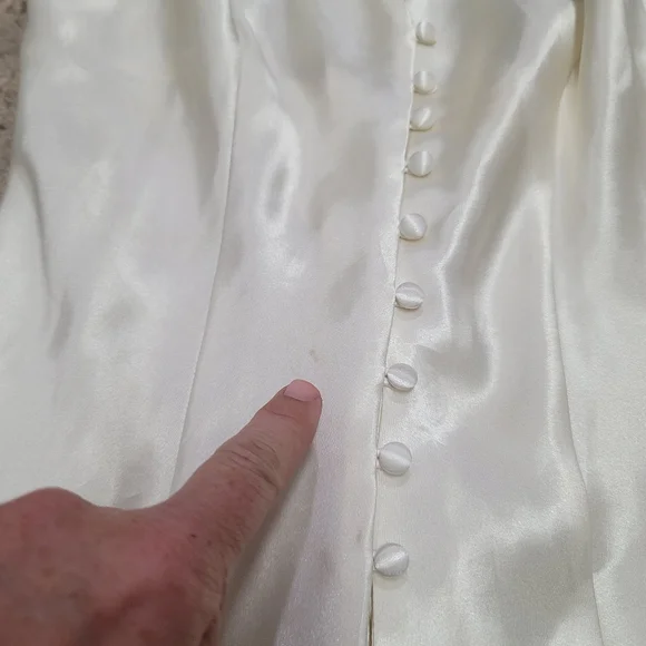 Vintage 90s Victoria’s Secret Gold Label Satin Bridal Slip Mini Dress Ivory - Picture 4 of 12